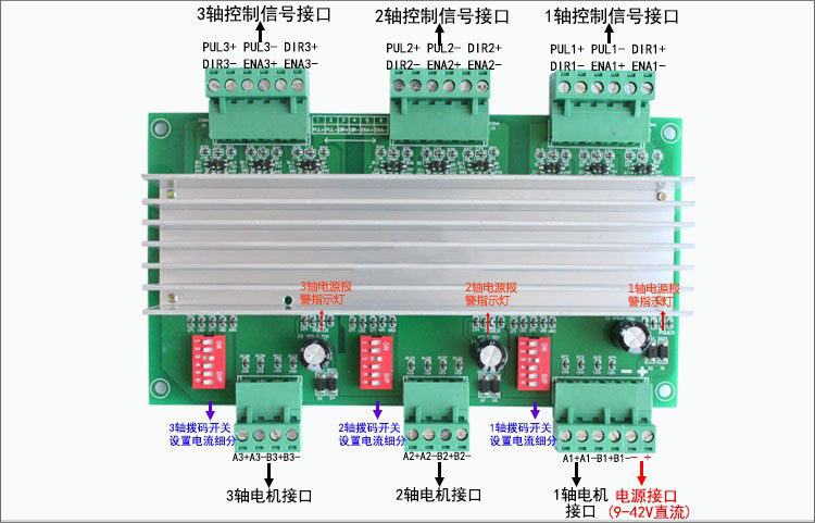 步進(jìn)電機(jī)驅(qū)動(dòng)器 4.5A 128細(xì)分 適配42/57型步進(jìn)電機(jī) TB5128-3軸(圖1)