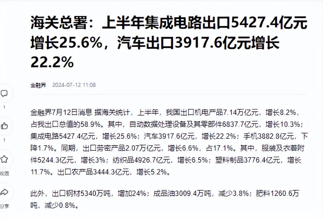 上半年中國(guó)芯片出口5427億，歐美繃不住了，美國(guó)封鎖技術(shù)失?。?圖22)
